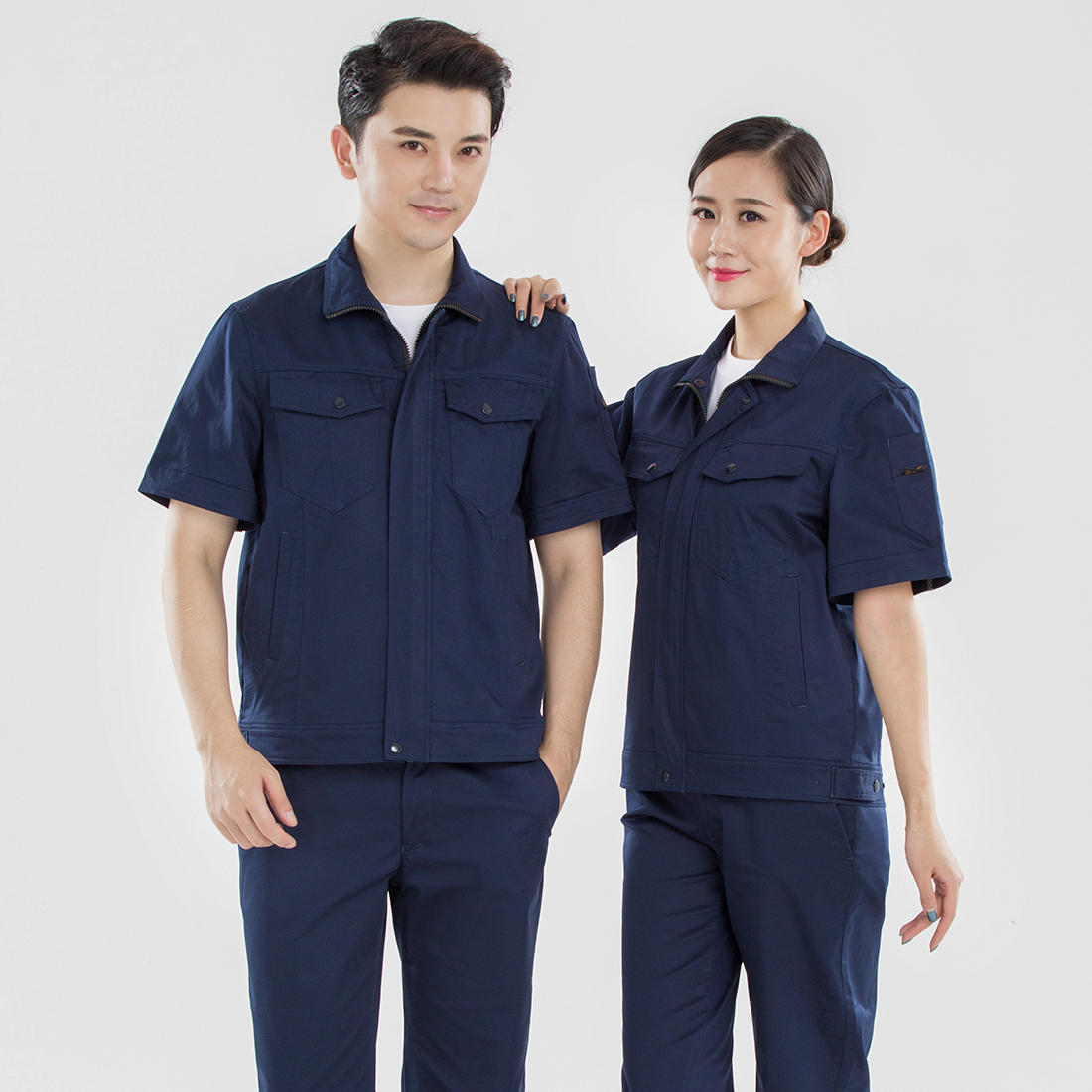 夏裝工廠工作服的款式是什么？